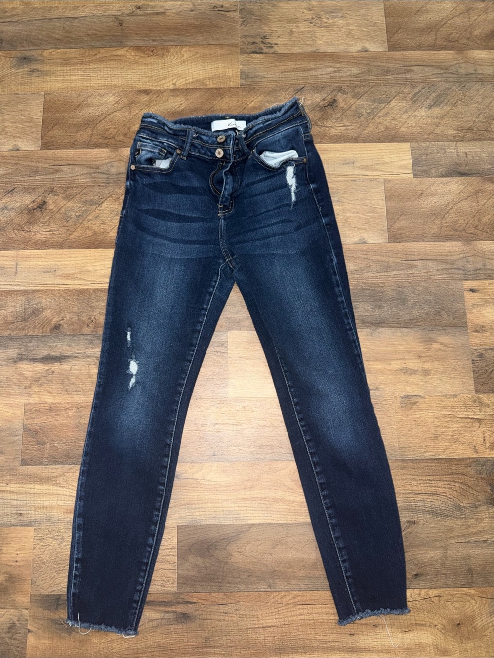 KanCan Dark Blue Distressed High-Rise Skinny Jeans